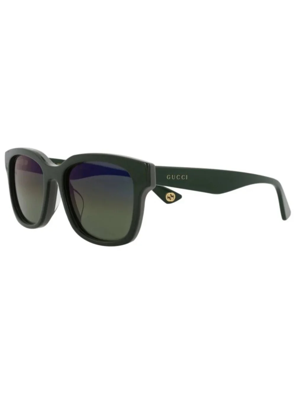 New Gucci Women's Sunglasses Square Rectangle Recycled Acetate Frame Mens Green